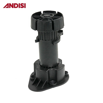 Verstellbarer Küchenschrank Ausgleichsfuß Schwarz Oberfläche 100-190MM Höhe PP ABS Material