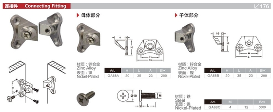 Modernes Design Möbel Zinklegierung Verbindung Holz Ecke Verbindung Schranke Stecker für Schranke