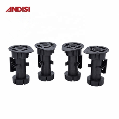 Verstellbare Tischnivellierfüße für Küchenmöbel 3 100-170 mm Höhe und schwarze Oberfläche