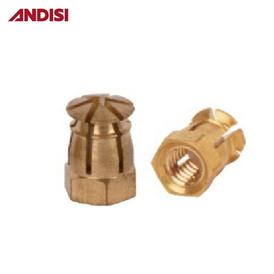 Möbel Mini Fix M6 mit Gewinde aus Holz aus Messing mit 12 mm Länge und Gewindeart