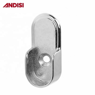 Chromplattierte ovale Rohrhänger für 44 mm Länge Garderobe Kleidung Hängende Stange Schienenhalter