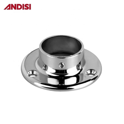 Modernes Design Zinklegierung D25 Runder Schrank Stange Halter für Chrom beschichtet Garderobe Tube