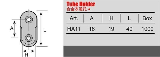Länge 44mm Zinklegierung Schrankbefestigungen für 30x15mm Ovalröhre Ovalröhre Stützstütze
