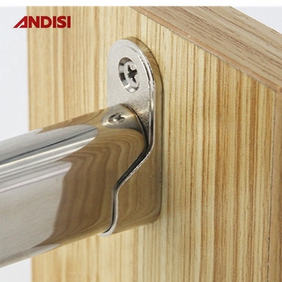 Moderne Zinklegierung Oval Schrank Stange Kleidung Hängende Schiene Halterung Rohr Unterstützung für Schrank
